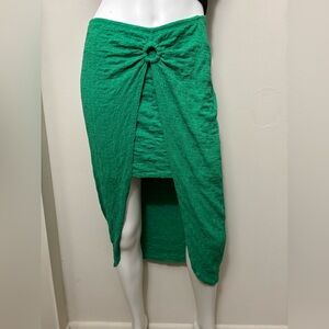No Boundaries High Low Green overlap Skirt